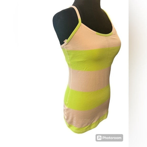 Lululemon Power Y Tank *Luon Light Bold Stripe Zippy Green SIZE SIX - Picture 4 of 7